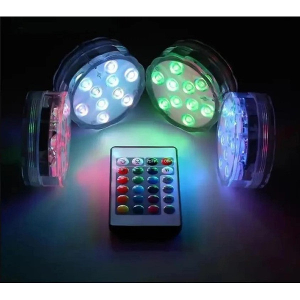 Подводный светодиодный RGB светильник для бассейна IP68 с пультом, декоративная LED лампа 12 цветов для фонтанов и водоемов