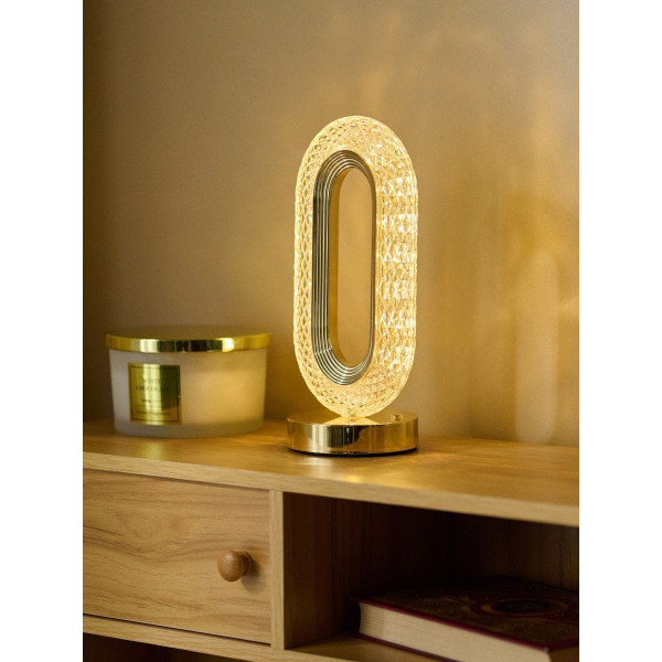 Настольная аккумуляторная лампа Creative Table Lamp 16 с кристаллами, сенсорный светильник 3 режима свечения USB