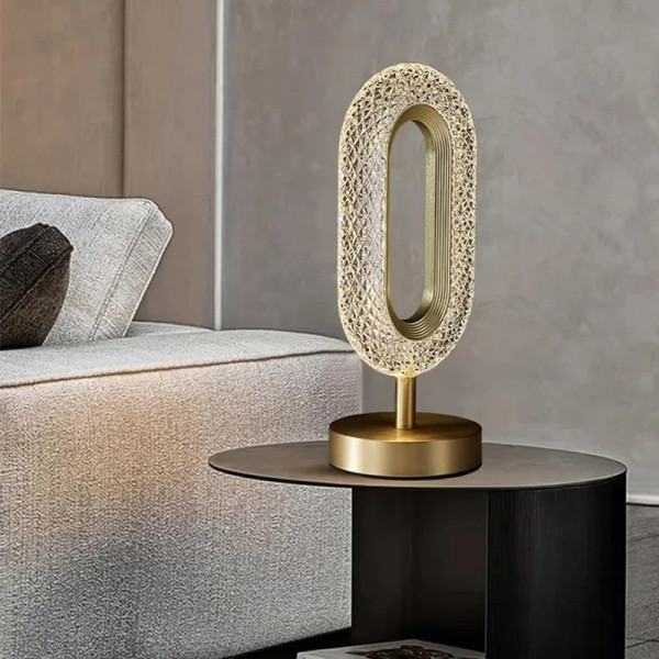 Настольная аккумуляторная лампа Creative Table Lamp 16 с кристаллами, сенсорный светильник 3 режима свечения USB