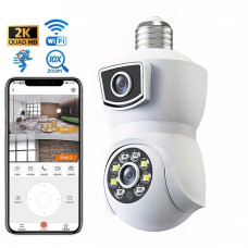 Камера видеонаблюдения PTZ-Lamp V09 Wi-Fi 2MP 1080P в патрон E27, поворотная IP камера с ночным видением и двусторонней связью