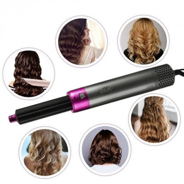Мульти-тайлер 5в1 Hot Air Styler фен-щетка для волос с насадками для завивки, выпрямления и объема