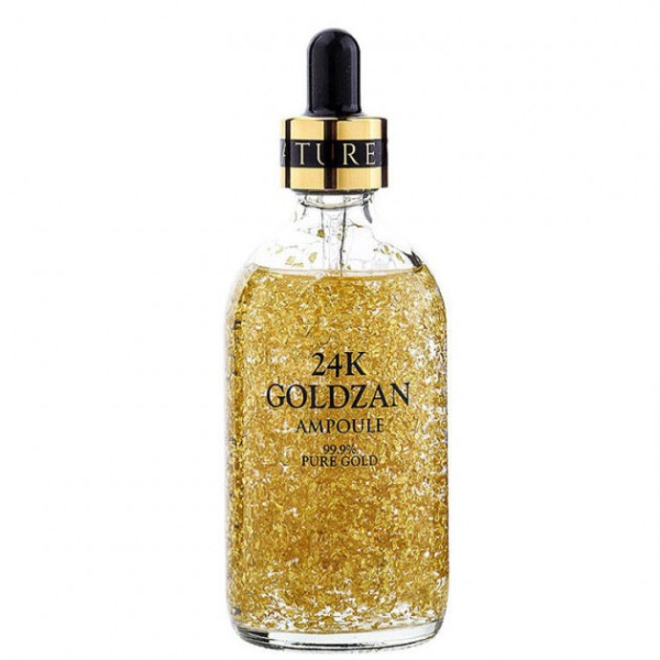 Сыворотка для лица 24K Gold Ampoule Goldzan 100 мл с пептидами и экстрактом золотая, увлажняющая антивозрастная эссенция