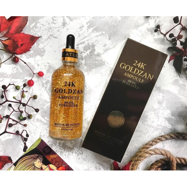 Сыворотка для лица 24K Gold Ampoule Goldzan 100 мл с пептидами и экстрактом золотая, увлажняющая антивозрастная эссенция