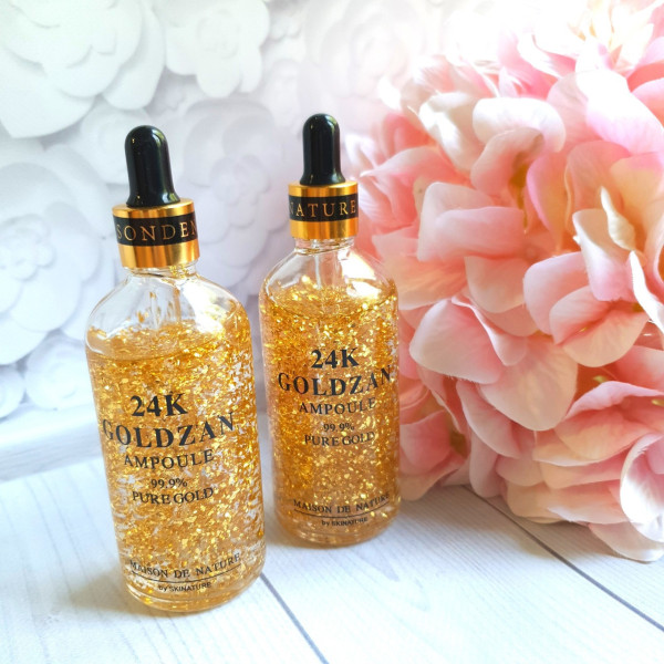 Сыворотка для лица 24K Gold Ampoule Goldzan 100 мл с пептидами и экстрактом золотая, увлажняющая антивозрастная эссенция
