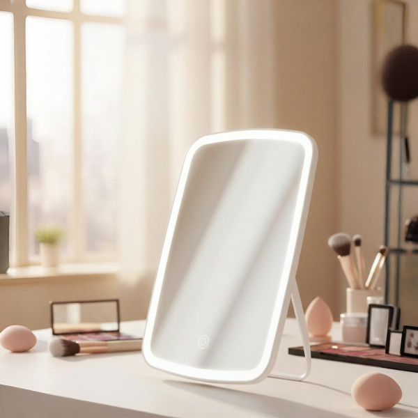 Зеркало для макияжа Jordan Judy LED Makeup Mirror NZ520 аккумуляторное с подсветкой и сенсорным управлением