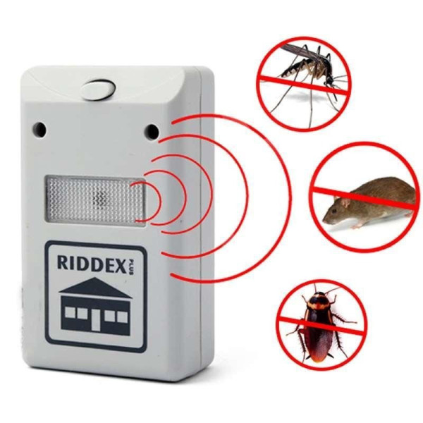 Отпугиватель грызунов и насекомых Riddex электромагнитный, реплер от мышей, крыс, тараканов для дома до 200 м2