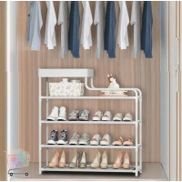 Полка для обуви CLOTHES RACK 113-5 4-х ярусная, стеллаж-органайзер для обуви с ящиком для хранения в прихожей