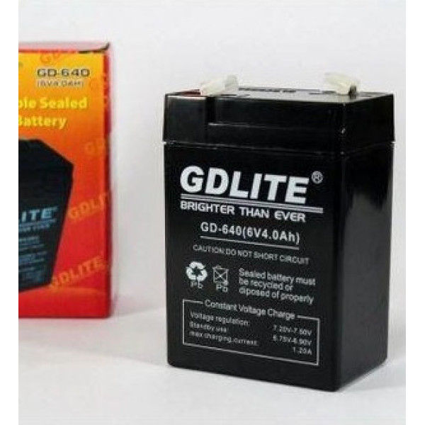 Аккумулятор GDLITE GD-640 6V 4Ah герметичный AGM, батарея для ИБП и электрооборудования
