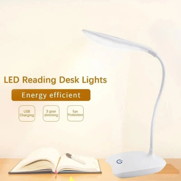 Настольная LED лампа SST-801 аккумуляторная с сенсорным управлением, гибкая лампа для чтения и работы