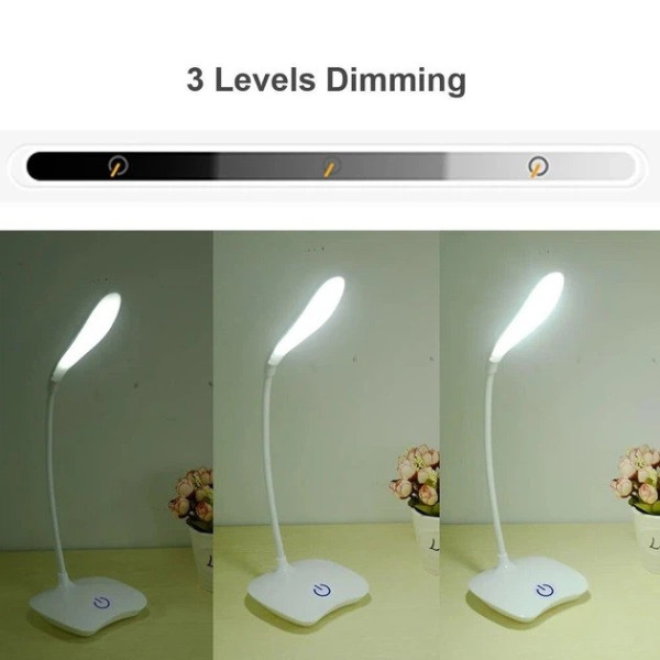 Настольная LED лампа SST-801 аккумуляторная с сенсорным управлением, гибкая лампа для чтения и работы