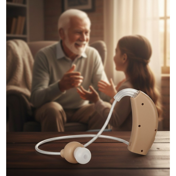 Слуховой аппарат Ultra Sound Amplifier заушной усилитель слуха с аккумулятором