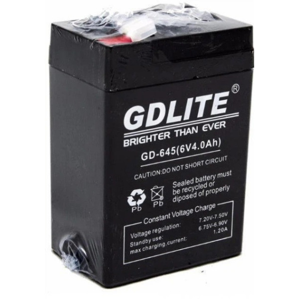 Аккумулятор 6V GD-645 4.5Ah свинцово-кислотный герметичный для детских машинок, весов, фонарей и систем сигнализации