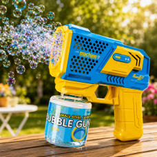 Пістолет для мильних бульбашок Bubble Gun 401018, автоматичний бульбашок з LED-підсвічуванням, до 5000 бульбашок/хв