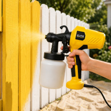 Електричний краскопульт Paint Sprayer, розпилювач фарби 500 Вт з регулюванням подачі та баком 650 мл (жовтий)