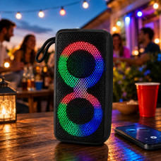 Портативна Bluetooth колонка MB-041 9150 бездротова акустика 10 Вт з LED-підсвіткою та акумулятором 1200 мА·год