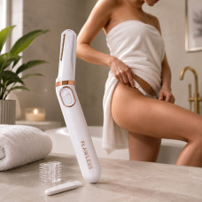 Жіночий тример Flawless Bikini для зони бікіні та обличчя, компактний бездротовий шейвер на батарейці AAA