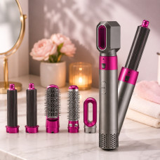 Мультистайлер 5в1 Hot Air Styler фен-щітка для волосся з насадками для завивки, випрямлення та об'єму