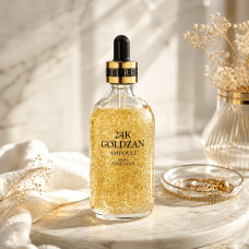 Сироватка для обличчя 24K Gold Ampoule Goldzan 100 мл із пептидами та екстрактом золота, зволожувальна антивікова есенція