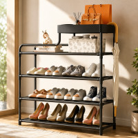 Полиця для взуття CLOTHES RACK 113-5 4-ярусна, стелаж-органайзер для взуття з ящиком для зберігання в передпокій