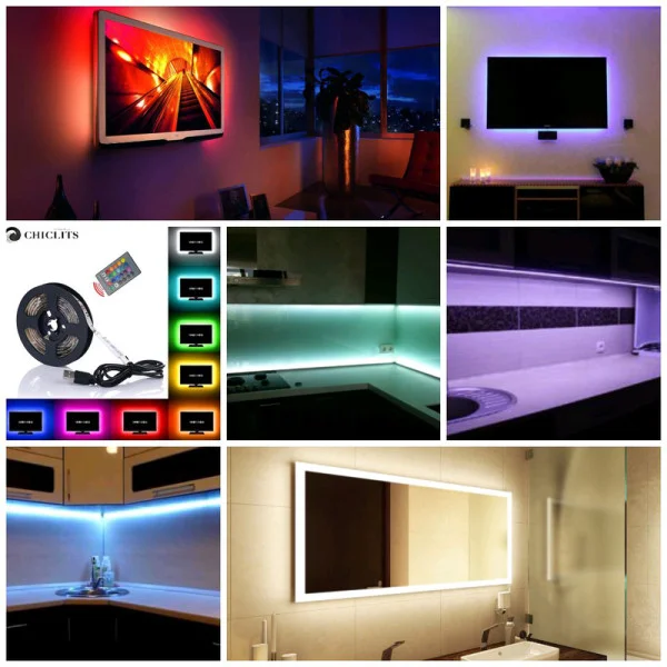 Лента светодиодная разноцветная LED 3528 RGB комплект