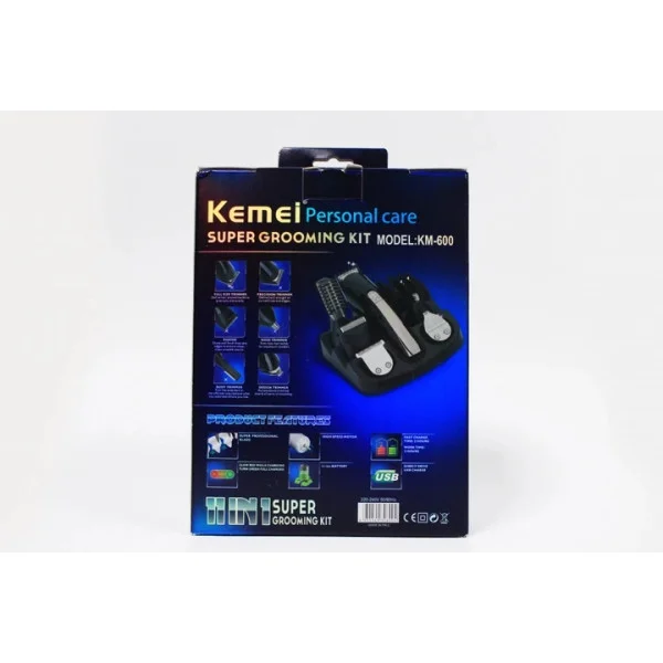 Аккумуляторная беспроводная машинка - триммер для стрижки волос Kemei KM-600 11 в 1