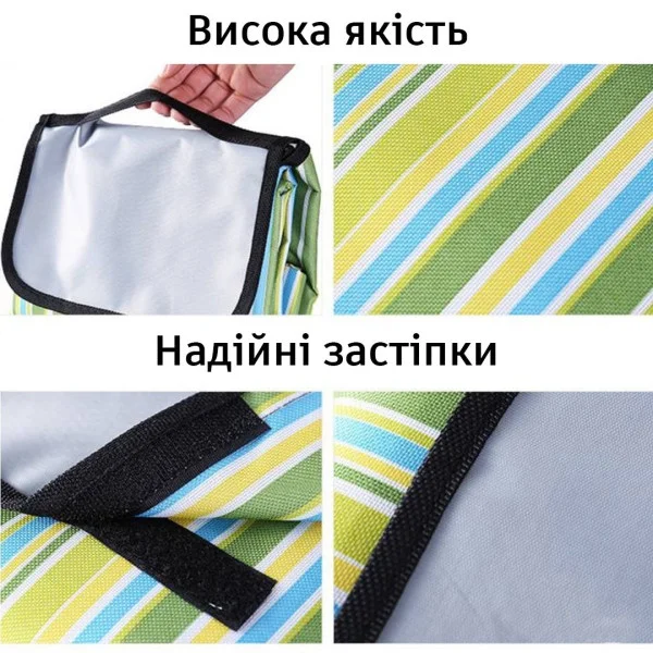 Непромокаемый коврик-покрывало для пикника, складной коврик на природу 147*180 полоска