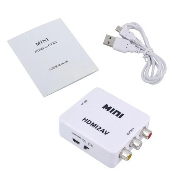 Конвертер HDV-610 AV-001 Адаптер видеоконвертер с HDMI на RCA, белый