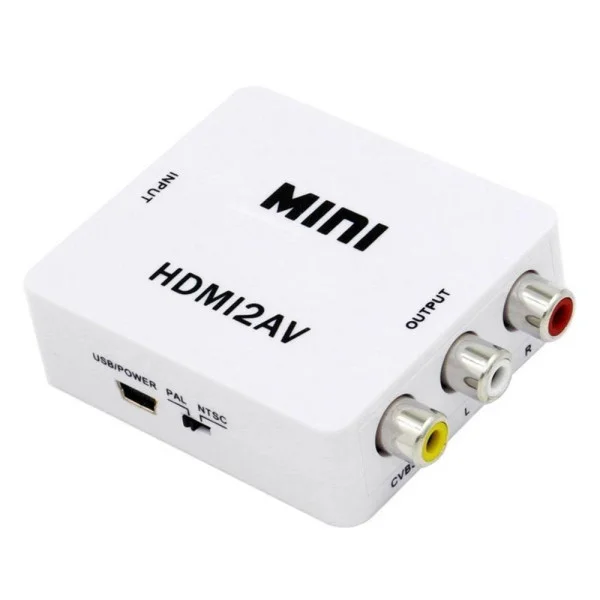 Конвертер HDV-610 AV-001 Адаптер видеоконвертер с HDMI на RCA, белый
