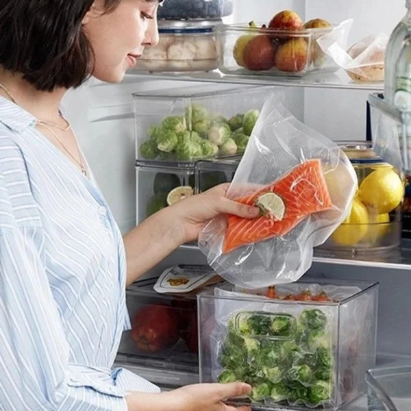 Прозрачные вакуумные пакеты пищевые универсальные vacuum bag 25 х 500 см для всех видов вакууматоров