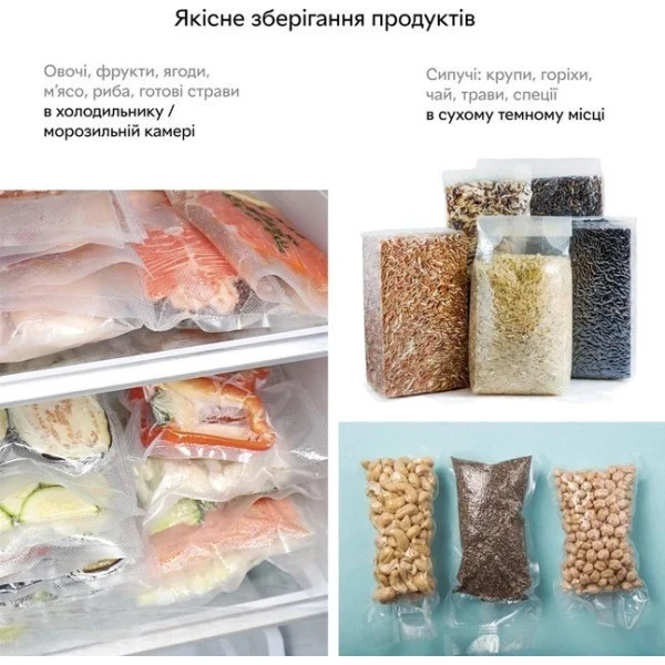 Прозрачные вакуумные пакеты пищевые универсальные vacuum bag 25 х 500 см для всех видов вакууматоров