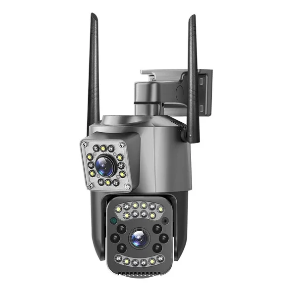 Камера видеонаблюдения уличная SC03 V380pro подключение Wi-Fi LAN две линзы