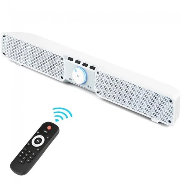 Портативная Bluetooth колонка SOUNDBAR Q10 белая 2×10 Вт басы громкая связь TF USB AUX до 10 часов работы