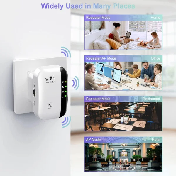 Усилитель сигнала Wi-Fi Wireless-N с поворотной вилкой и антенной 2dBi