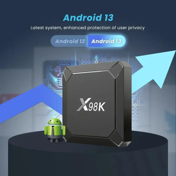 ТВ приставка X98K Smart Android 13 с поддержкой 4K HDR10+ Wi-Fi Bluetooth