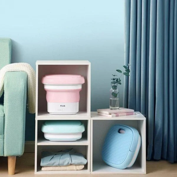 Складная мини стиральная машина Maxtop 7399 2 в 1 с ведром для белья силиконовая