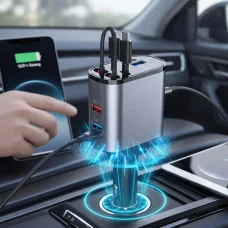 Автомобильное зарядное устройство Hugeel HG-CC11 66 Вт QC 3.0 PD кабель Type-C Lightning