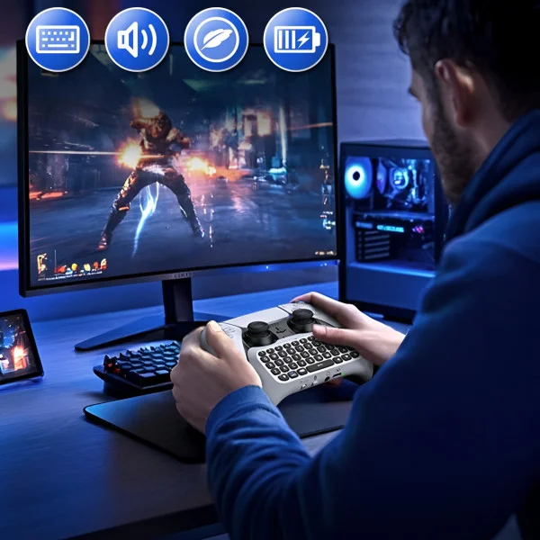Клавиатура для контроллера PS5 DualSense Bluetooth chatpad с аудио разъемом и динамиком