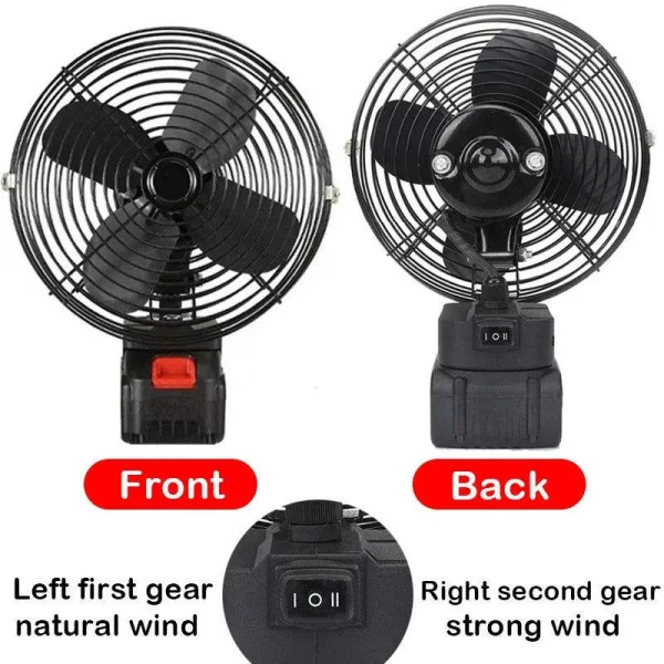Вентилятор Lithium Electric Fan 8" кемпінговий акумуляторний переносний чорний