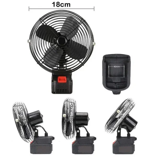 Вентилятор Lithium Electric Fan 8" кемпінговий акумуляторний переносний чорний